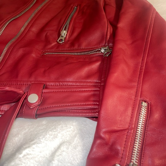Zara TRF FAUX LEATHER MOTORCYCLE JACKET - Picture 4 of 5